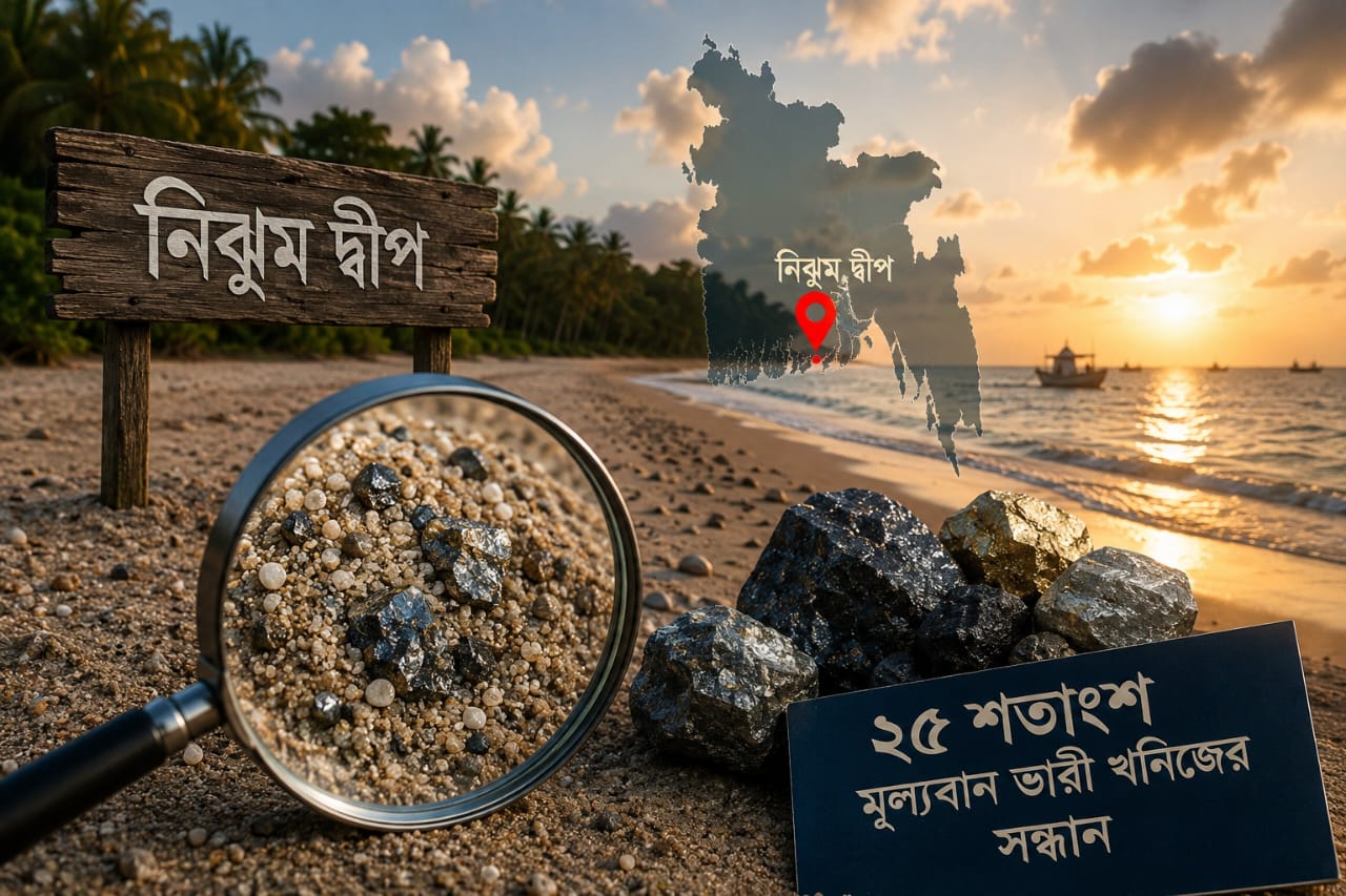 নিঝুম দ্বীপের বালিতে ২৫ শতাংশ মূল্যবান ভারী খনিজের সন্ধান